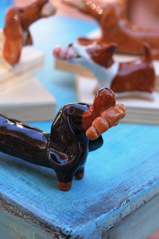 Croissant Dachshund Butter Knife Holder